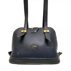 Dooney & Bourke Women’s Shoulder Bag Blue Pebbled Leather DB Purse Vintage USA